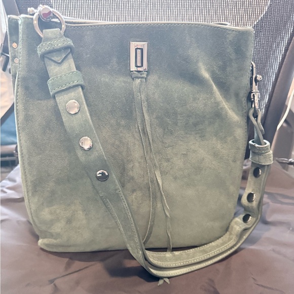 NWT!! Rebecca Minkoff Darren Shoulder Bag in Deep Jade/Gunmetal - Picture 2 of 11